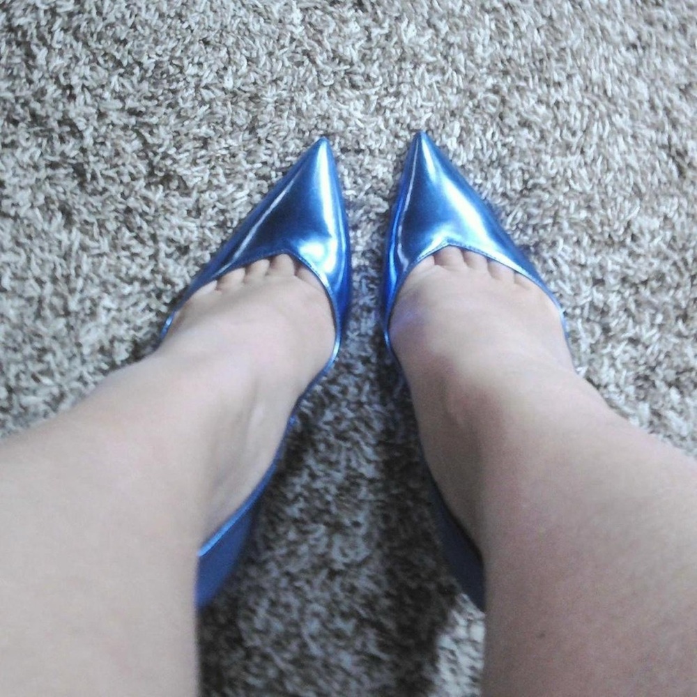 Saint Laurent Metallic Blue Heels 36 (size 6)